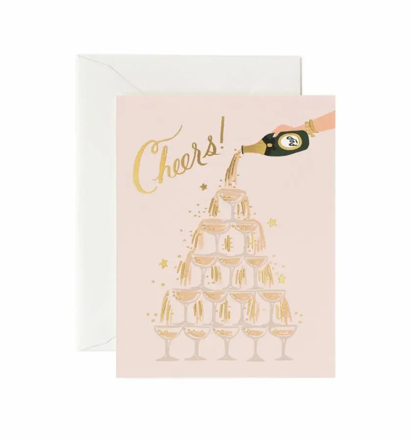 美國RIFLE PAPER 祝賀卡/ Champagne Tower Cheers