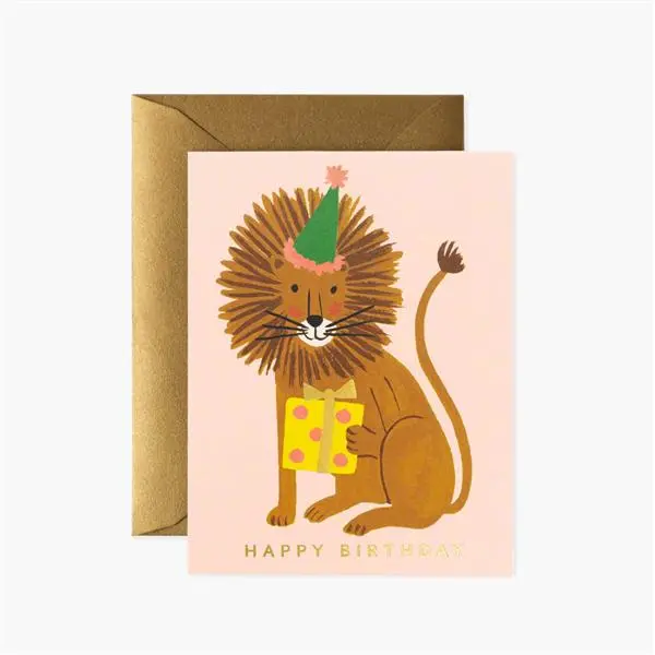 美國RIFLE PAPER 生日卡/ Lion