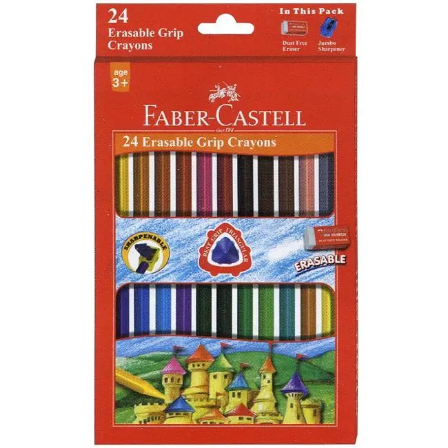 FABER-CASTELL24色握得住可擦拭蠟筆