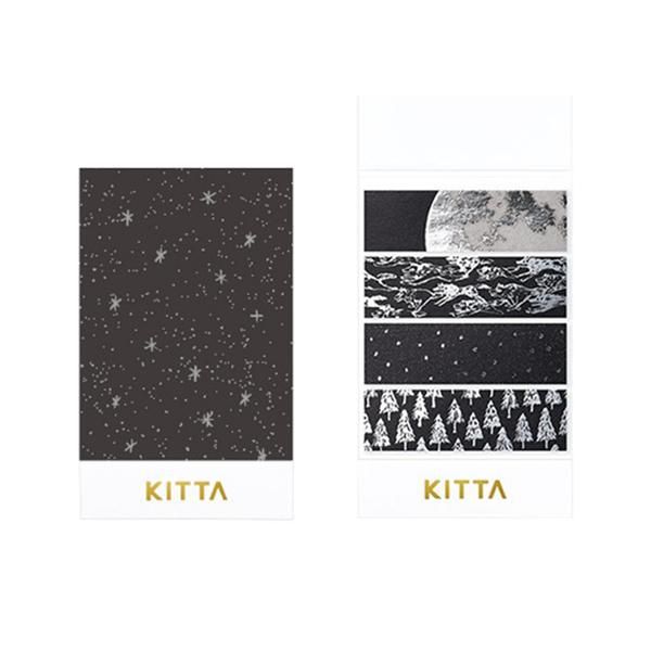 KING JIM KITTA隨身攜帶和紙膠帶箔押限定款/ 夜空