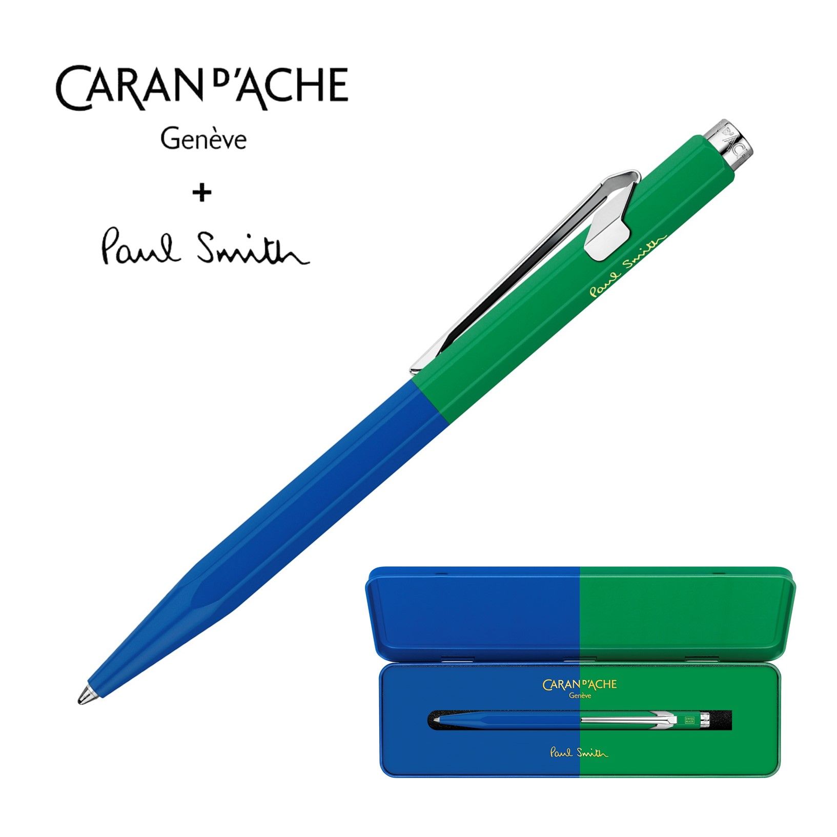 CARAN d'ACHE 849 Paul Smith原子筆IV/ 鈷藍/ 翡翠綠