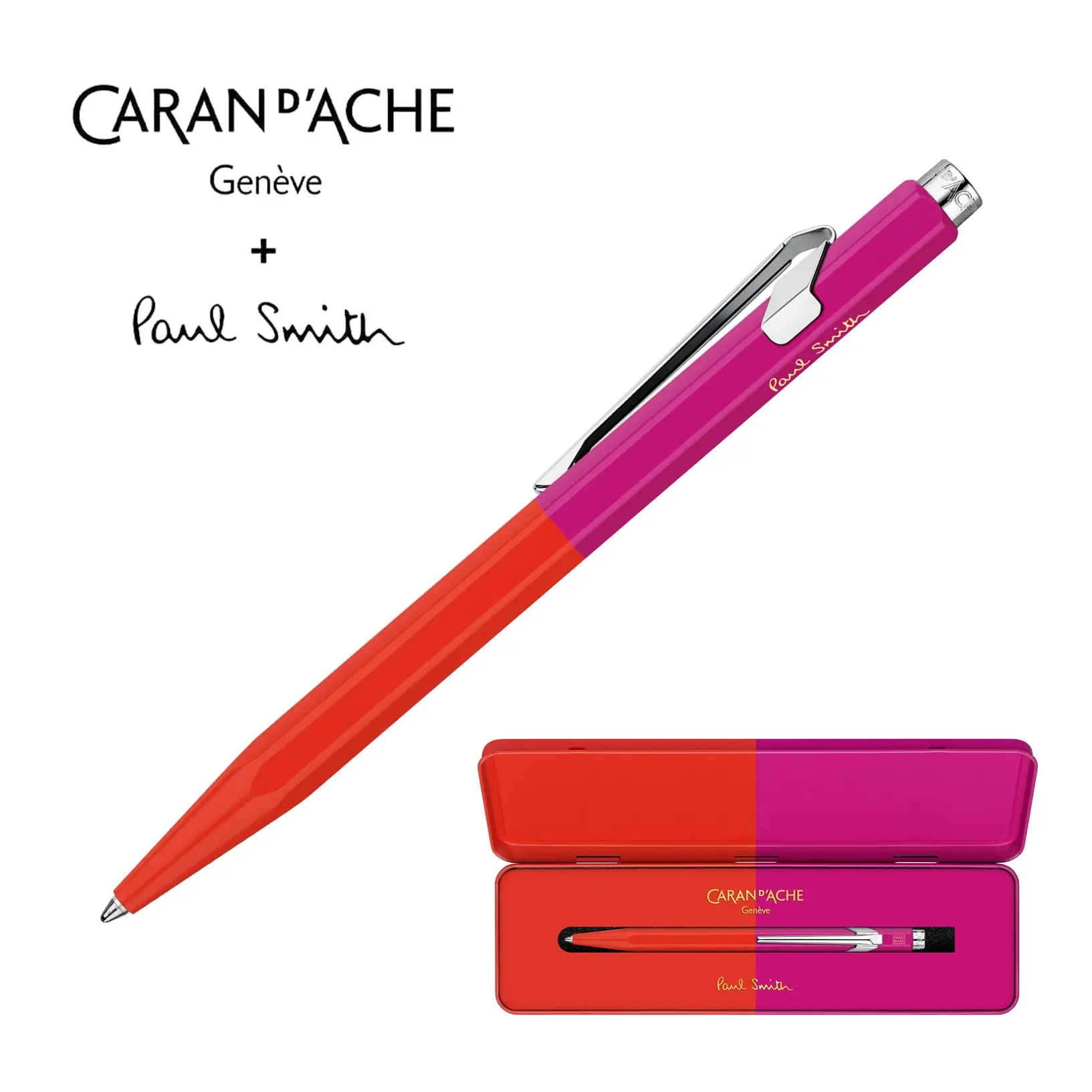 CARAN d'ACHE 849 Paul Smith原子筆IV/ 暖紅/ 梅爾羅斯粉