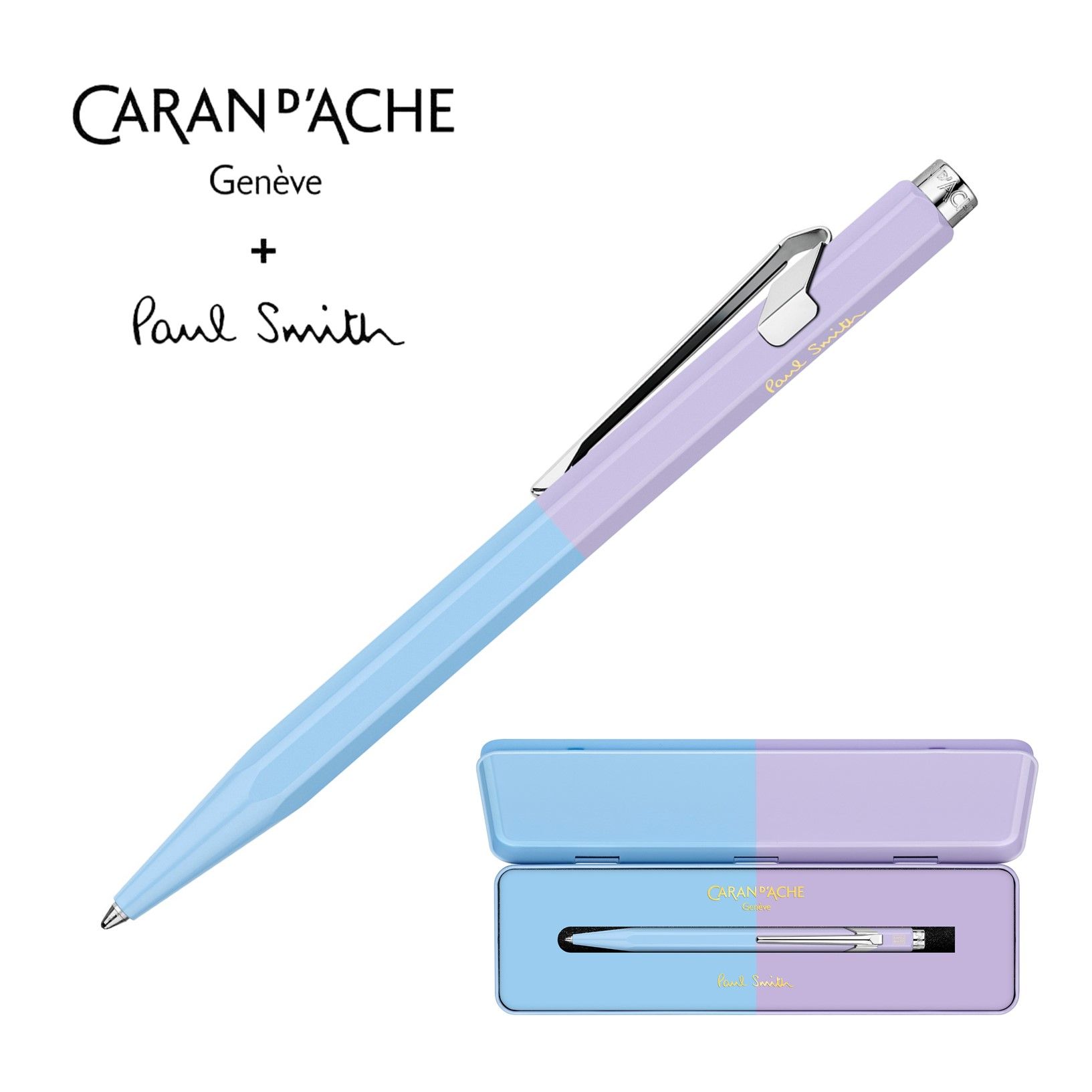 CARAN d'ACHE 849 Paul Smith原子筆IV/ 天藍/ 薰衣草紫