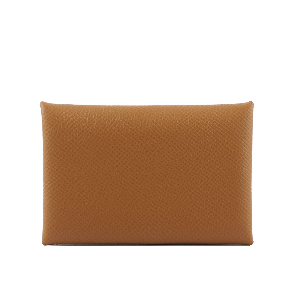 【HERMES】Calvi Epsom皮釦式名片/卡片夾(金棕色)/HE27000009/ 平行輸入