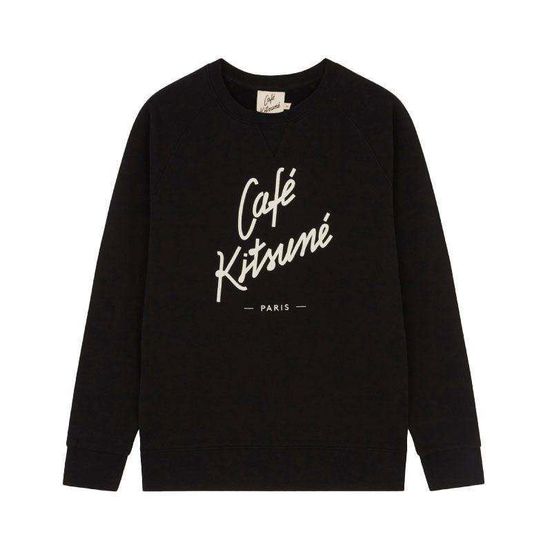 CAFÉ KITSUNÉ 黑色LOGO長袖衛衣/ M