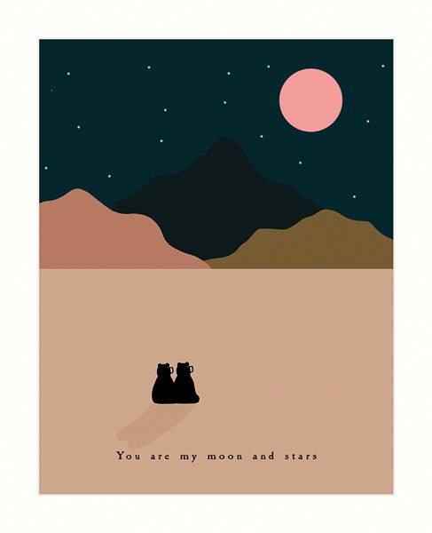 英國 ART FILE 情人卡/ You Are My Moon and Stars