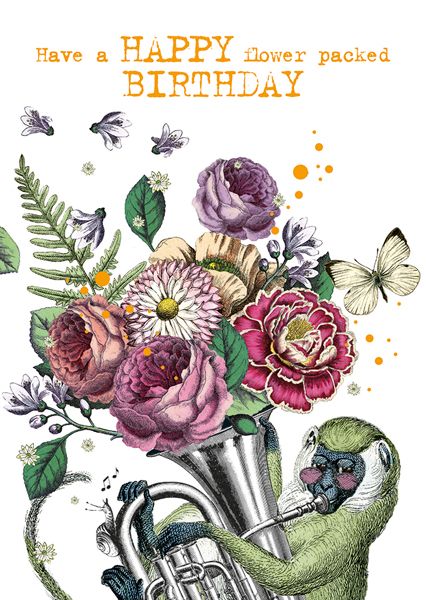 英國 ART FILE 生日卡/ Have a Happy Flower Packed Birthday