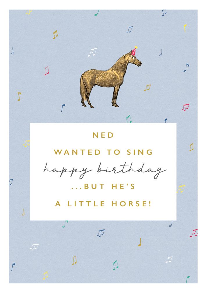 英國 ART FILE 生日卡/ Ned Wanted to Sing Happy Birthday...But He's a Little Horse!