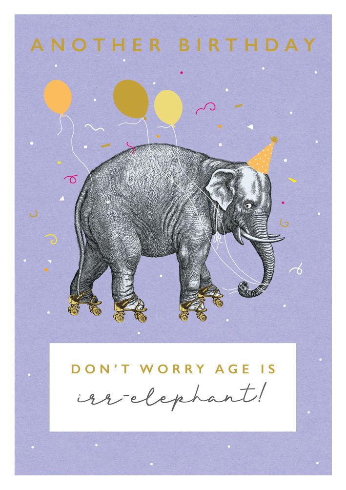 英國 ART FILE 生日卡/ Another Birthday, Don't Worry Age Is Irr-Elephant!