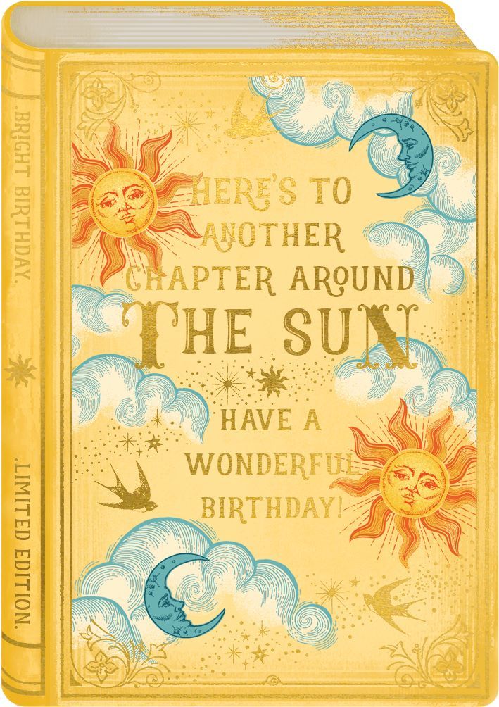 英國 ART FILE 生日卡/ Here's to Another Chapter Around the Sun, Have a Wonderful Birthday!