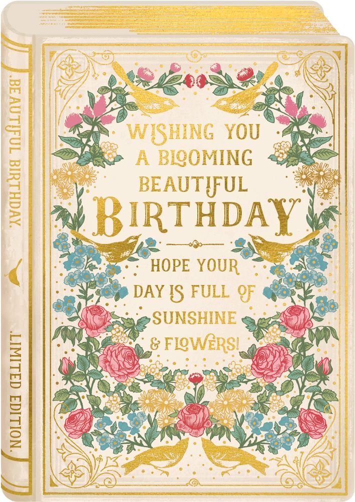 英國 ART FILE 生日卡/ Wishing You a Blooming Beautiful Birthday, Hope Your Day Is Full of Sunshine & Flowers