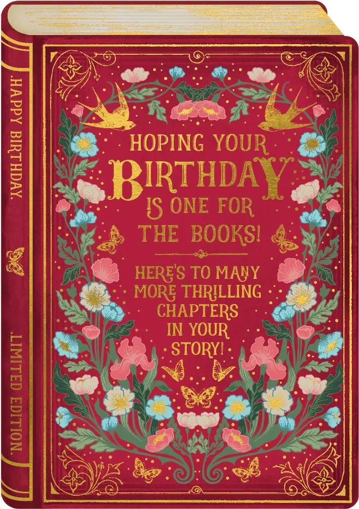 英國 ART FILE 生日卡/ Hoping Your Birthday Is One for the Books! Here's to Many More Thrilling Chapters in Your Story