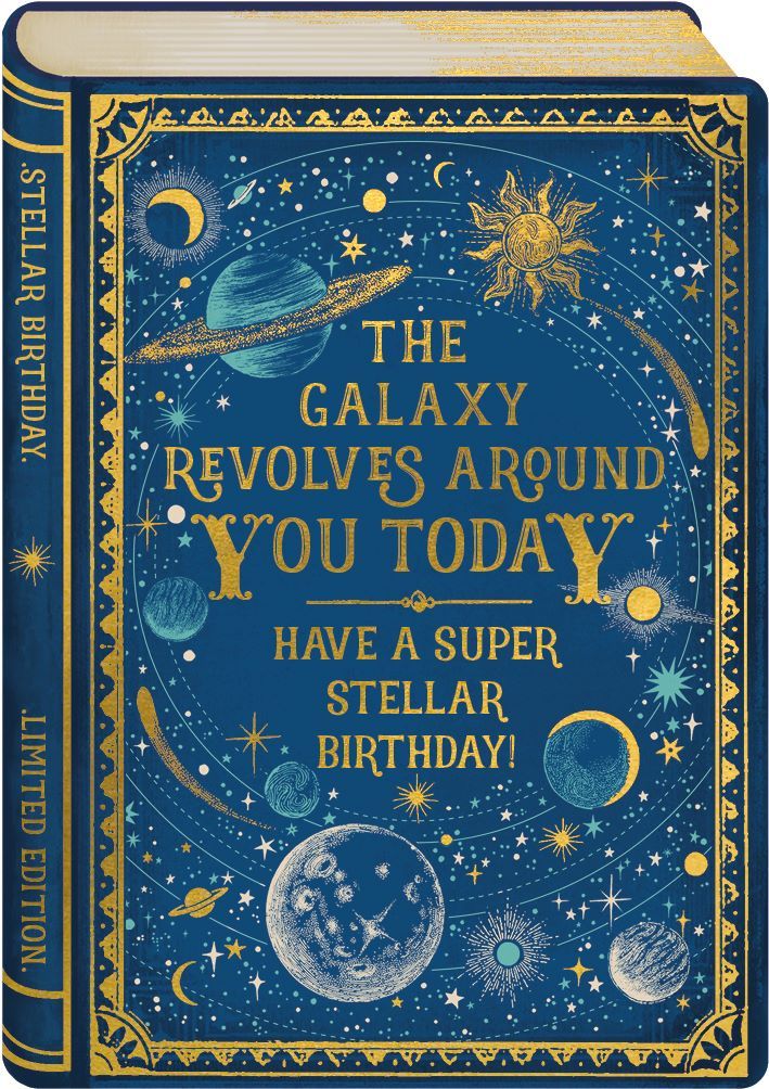 英國 ART FILE 生日卡/ The Galaxy Revolves Around You Today, Have a Super Stellar Birthday!