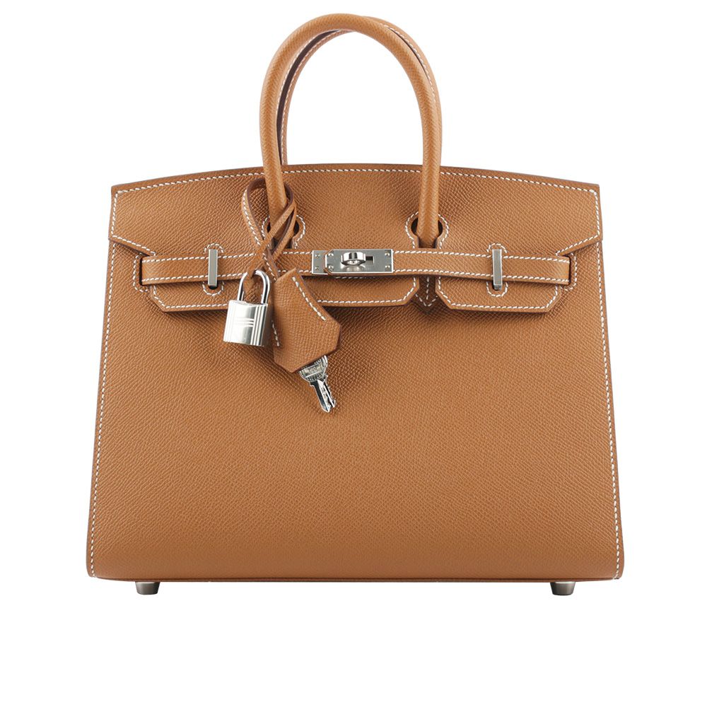 【Hermes 愛馬仕】Birkin 銀釦 Epsom皮 25cm (金棕色)