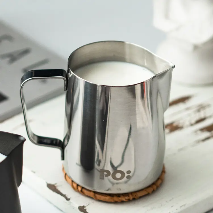 PO:Selected丹麥不鏽鋼咖啡拉花杯/ 350ml/ 銀