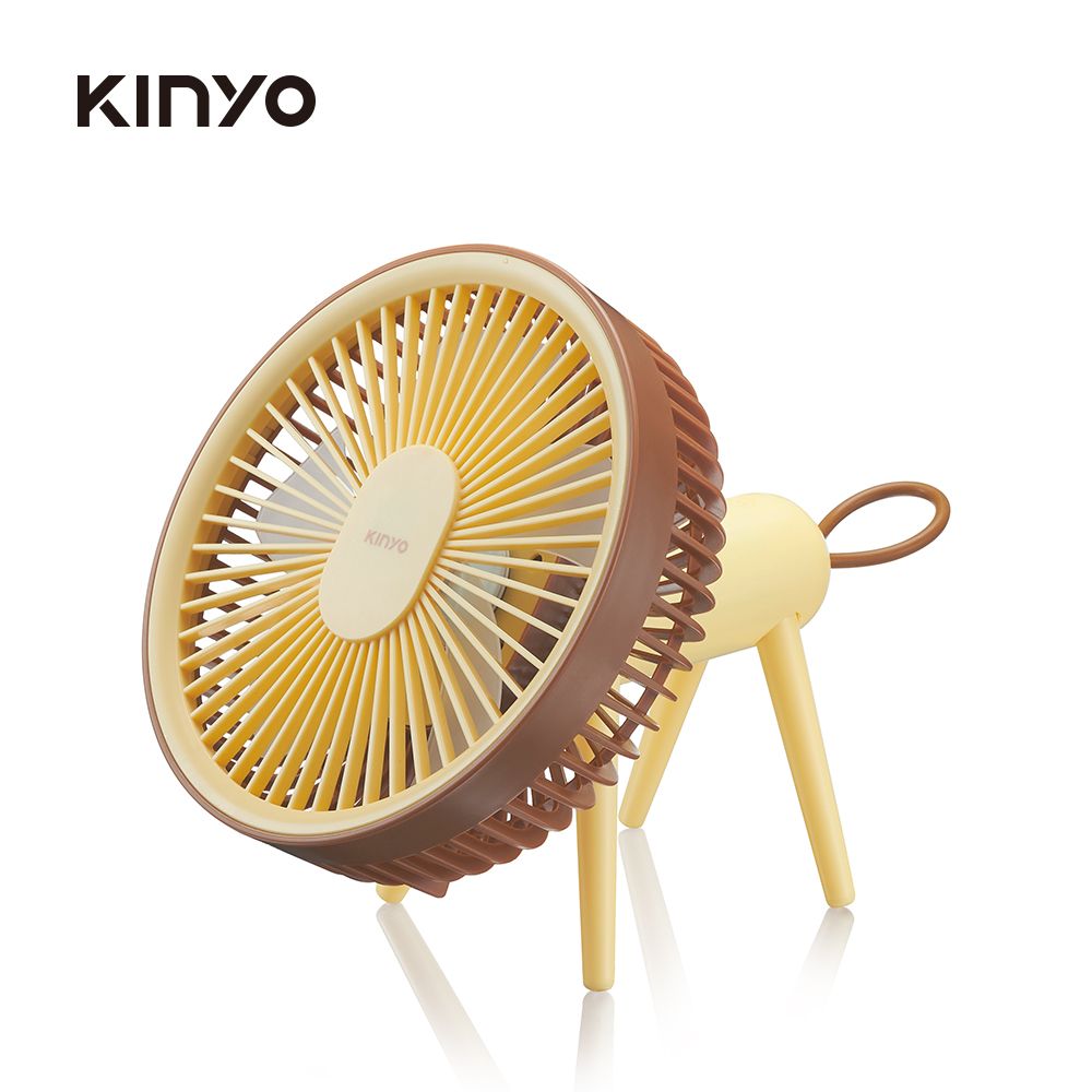 KINYO無線遙控充電風扇/ 棕獅/ UF-7075Y