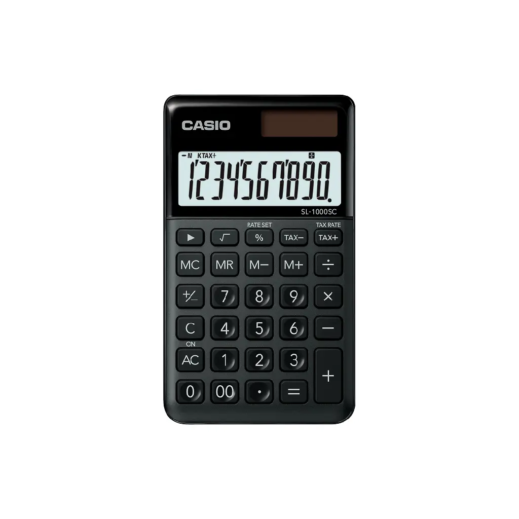 CASIO香檳計算機/ 攜帶型/ 10位元/ 黑松露香檳/ SL-1000SC-BK