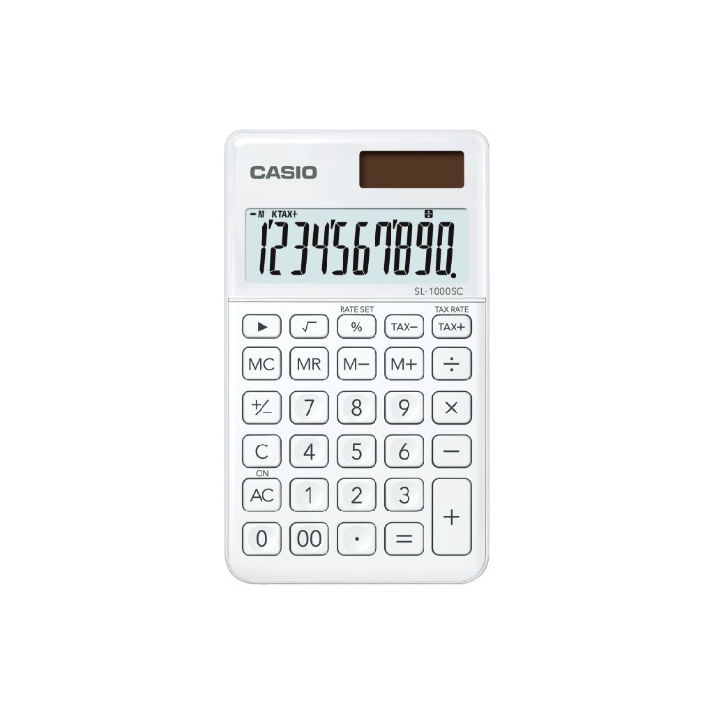 CASIO香檳計算機/ 攜帶型/ 10位元/ 雪晶白香檳/ SL-1000SC-WE