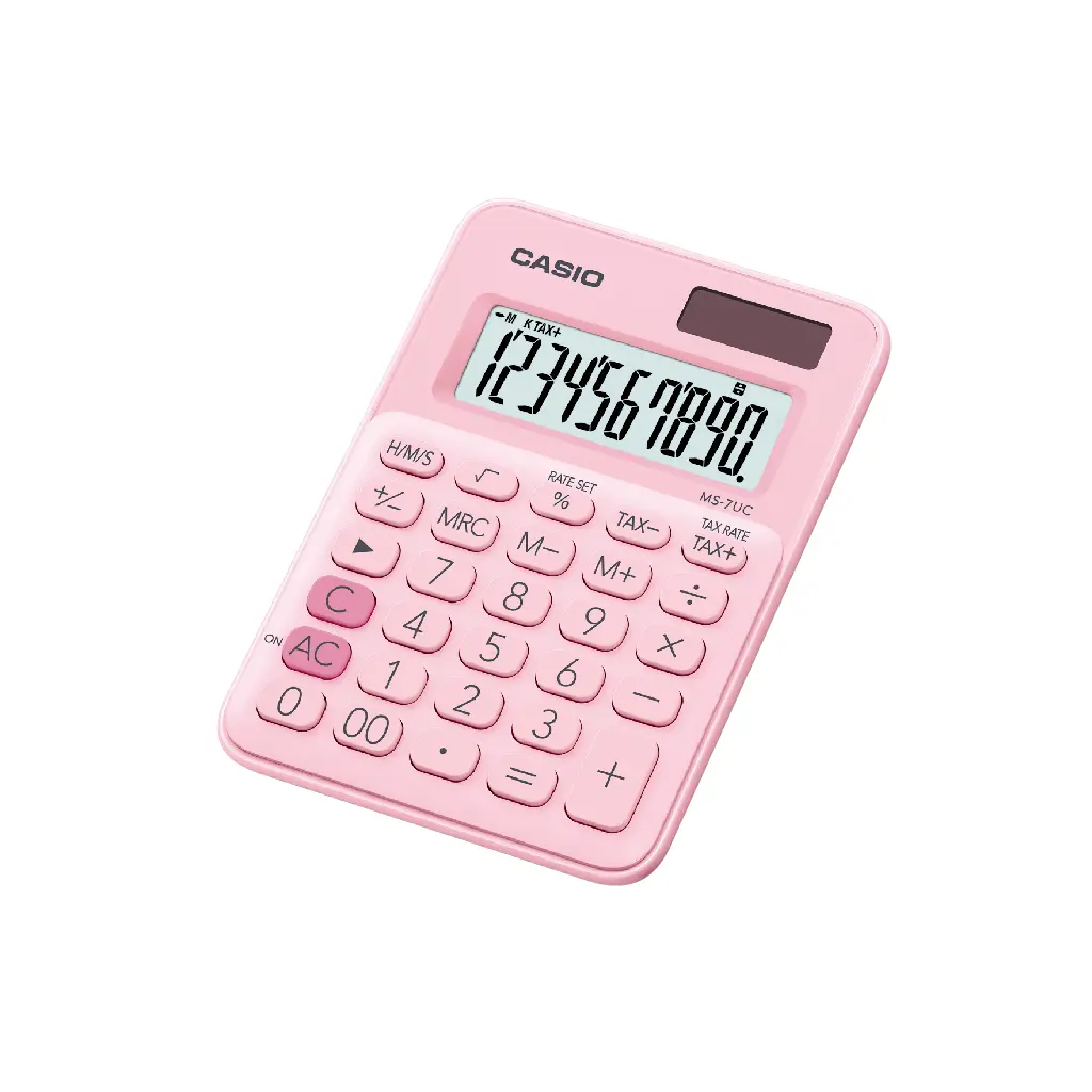 CASIO馬卡龍計算機/ 迷你桌上型/ 10位元/ 粉紅/ MS-7UC-PK