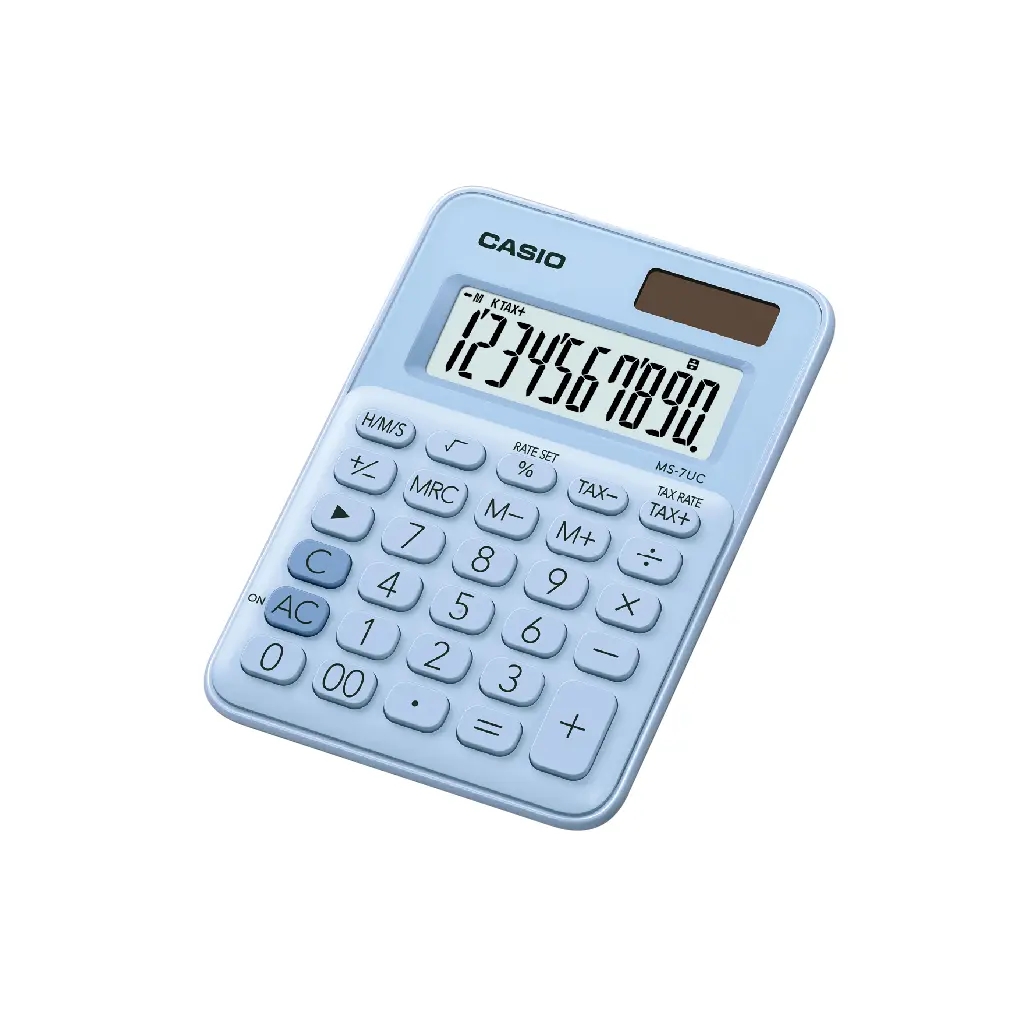 CASIO馬卡龍計算機/ 迷你桌上型/ 10位元/ 天空藍/ MS-7UC-LB