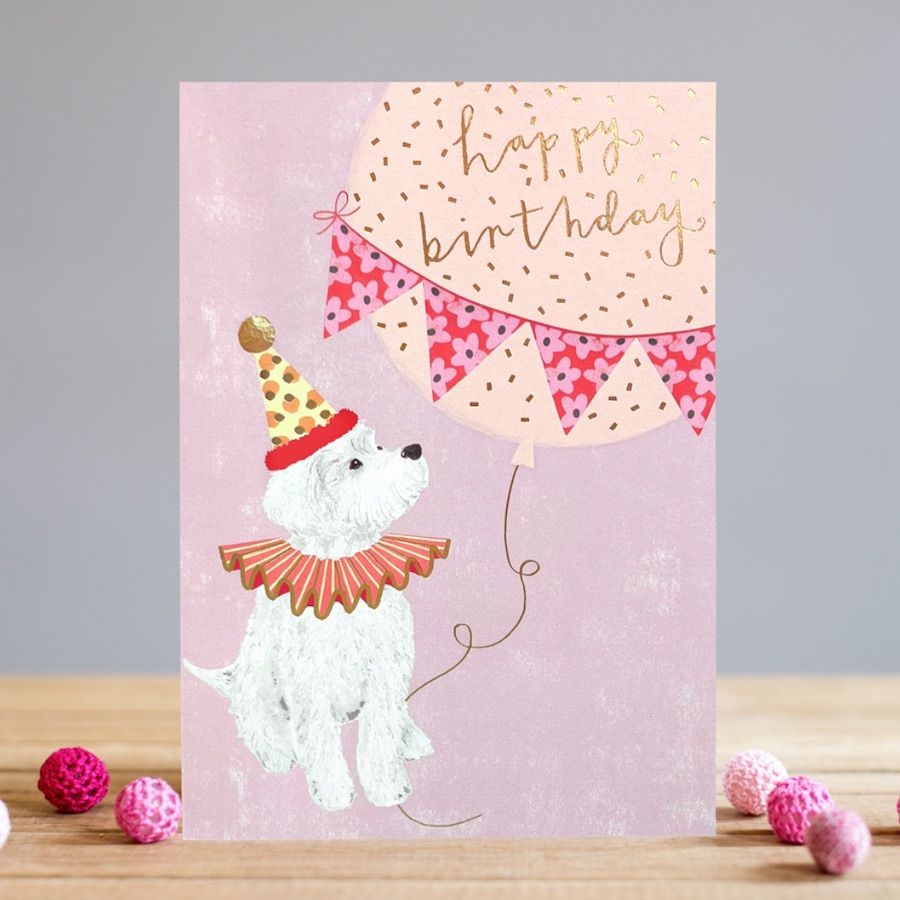 LOUISE TILER生日卡/ Birthday Balloon Pooch/ 毛寶貝與大汽球