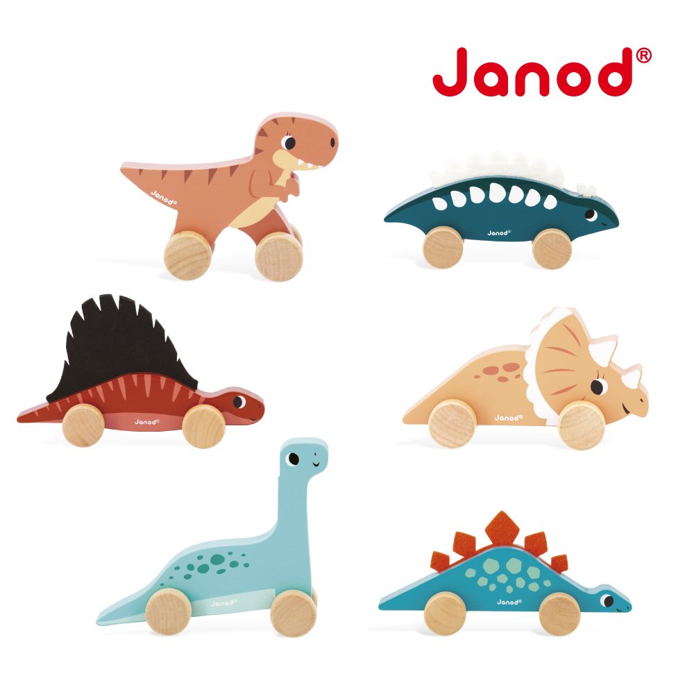 Janod恐龍夢公園/ 恐龍小車/ 6款隨機出貨