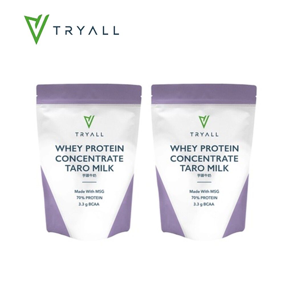 [台灣 TRYALL] 濃縮乳清蛋白粉-芋頭牛奶2入組 (500g/袋)