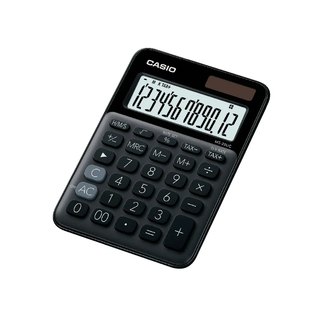 CASIO馬卡龍計算機/ 12位元/ 黑/ MS-20UC-BK