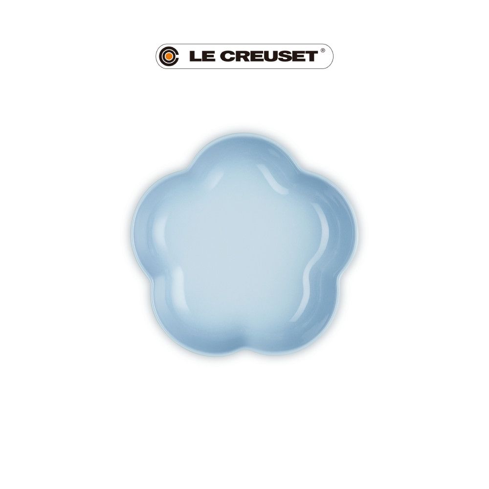 LE CREUSET瓷器花型盤/ 中/ 海岸藍