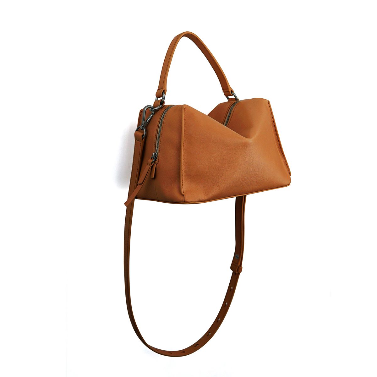 Darker Than Black Bags/Mini Valley Cube Shoulder Bag 迷你方型軟包/焦糖棕