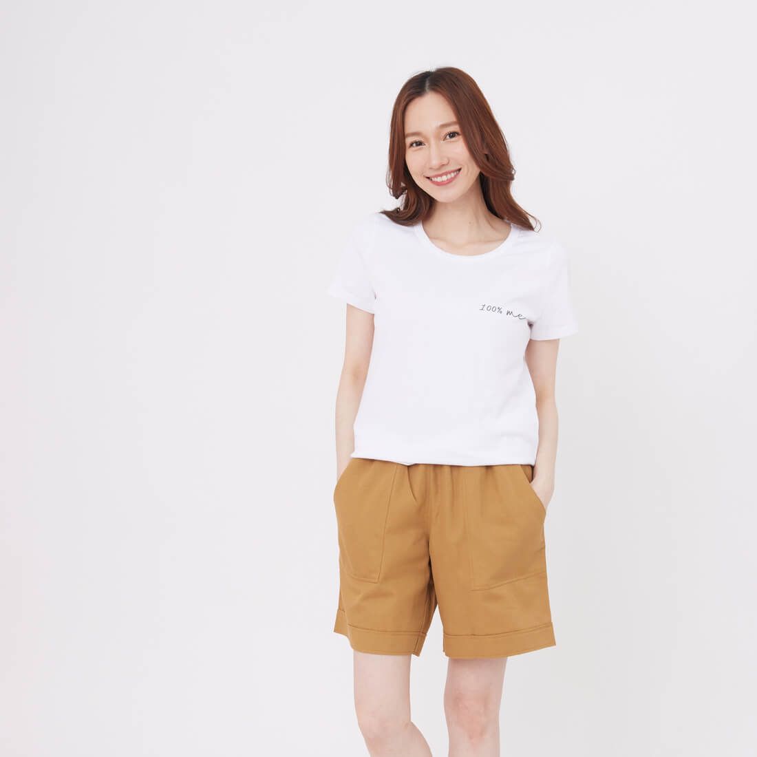 好我 so that's me 100% me 短袖蜜桃棉女T白色/ XL 