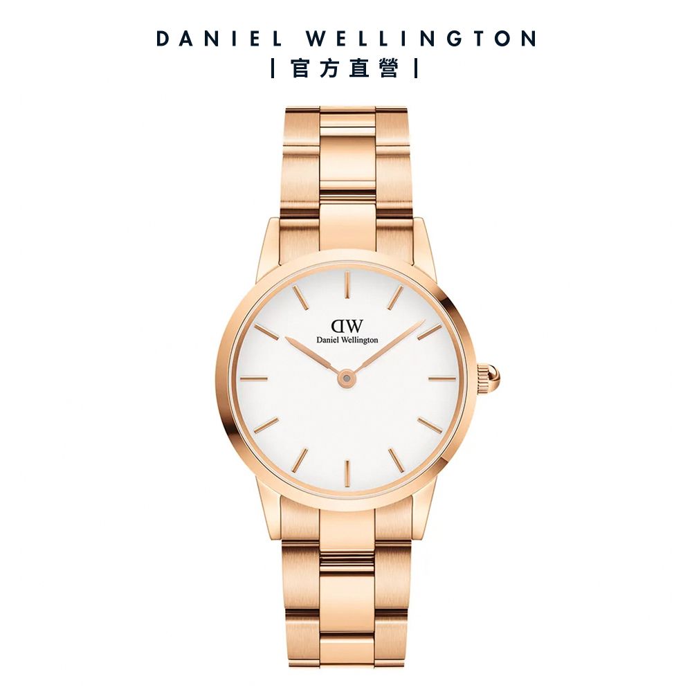 Daniel Wellington 手錶 Iconic Link 28mm/32mm精鋼錶 特調玫瑰金(DW00100211 DW00100213)/ 28mm