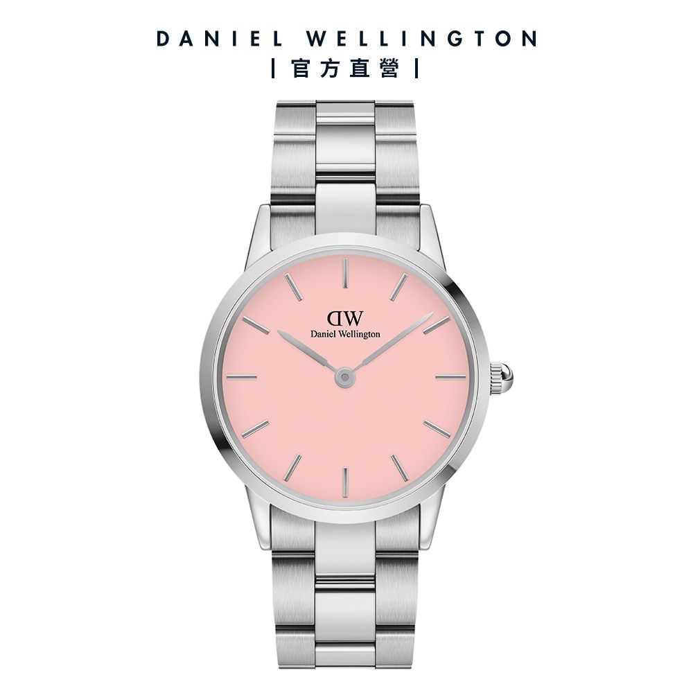 Daniel Wellington 手錶 Iconic Link Blush 36ｍｍ腮紅粉精鋼錶-耀目亮銀-粉紅錶盤(DW00100536)
