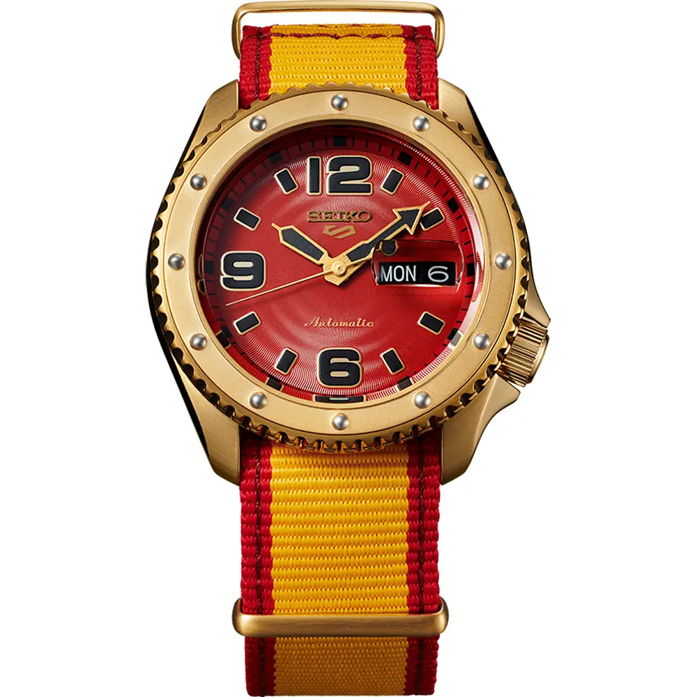 SEIKO 精工 5 Sports x 快打旋風 桑吉爾夫 聯名限量機械錶(SRPF24K1)-42.5mm 4R36-08S0Y