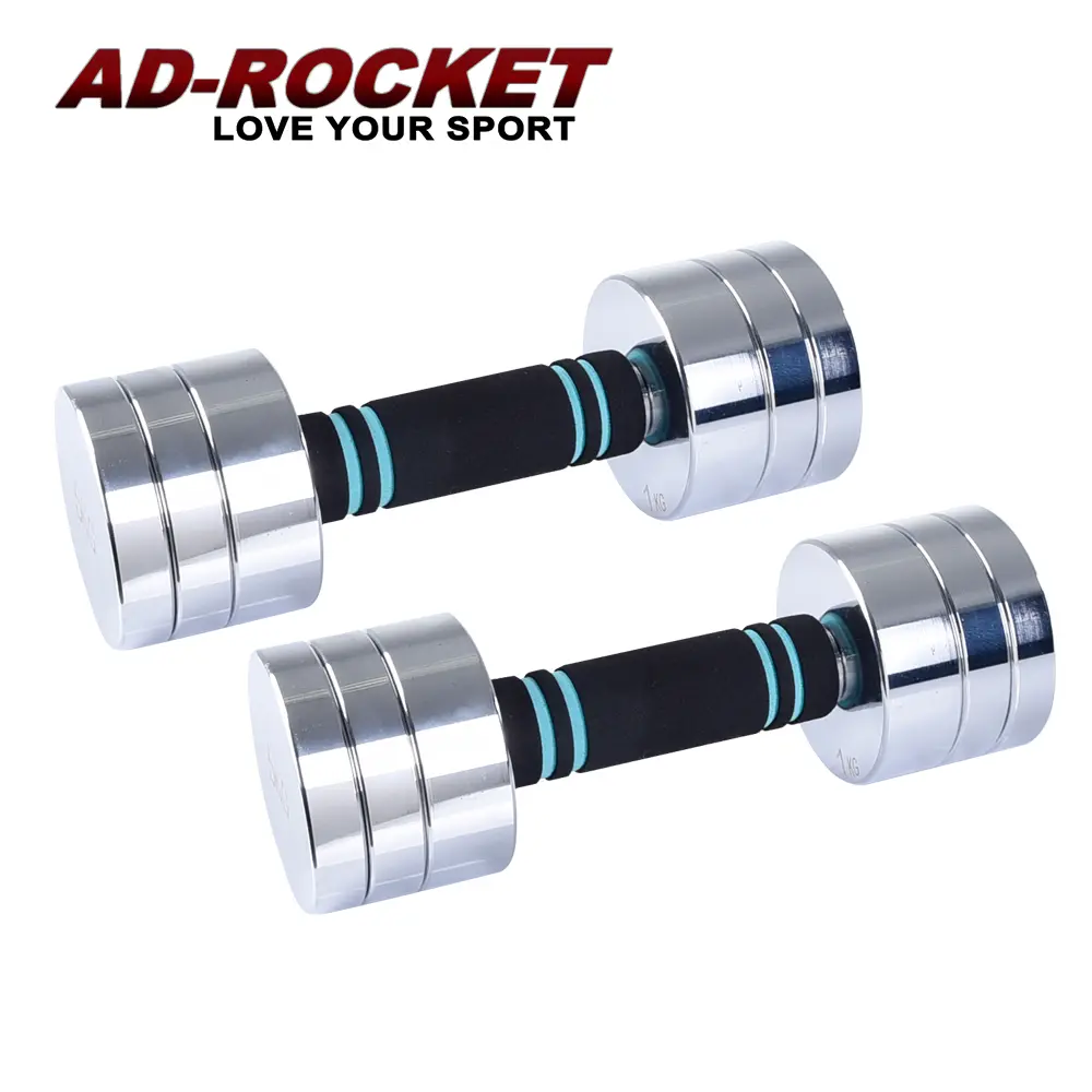 【AD-ROCKET】圓鋼PRO款 可調節2~10KG健身啞鈴(超值兩入組)/瑜珈/運動/跳操/韻律(兩色任選)/ 銀色