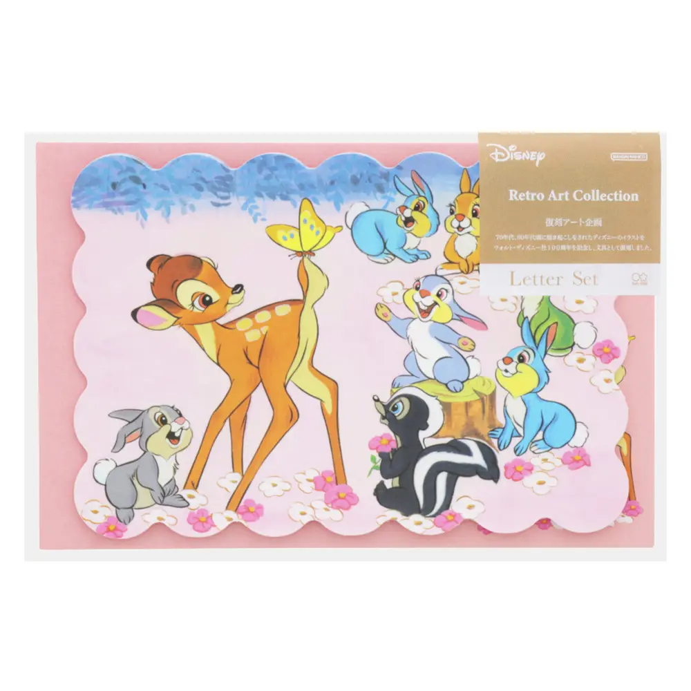日本 sun-star Disney Retro Art Collection造型信封信紙組/ 小鹿斑比
