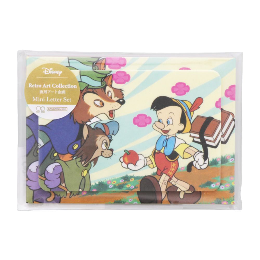 日本 sun-star Disney Retro Art Collection迷你信封信紙組/ 木偶奇遇記