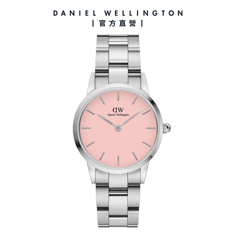 Daniel Wellington 手錶 Iconic Link Blush 28/32mm蜜桃粉精鋼錶-粉紅錶盤(DW00100534 DW00100535)/ 28ｍｍ