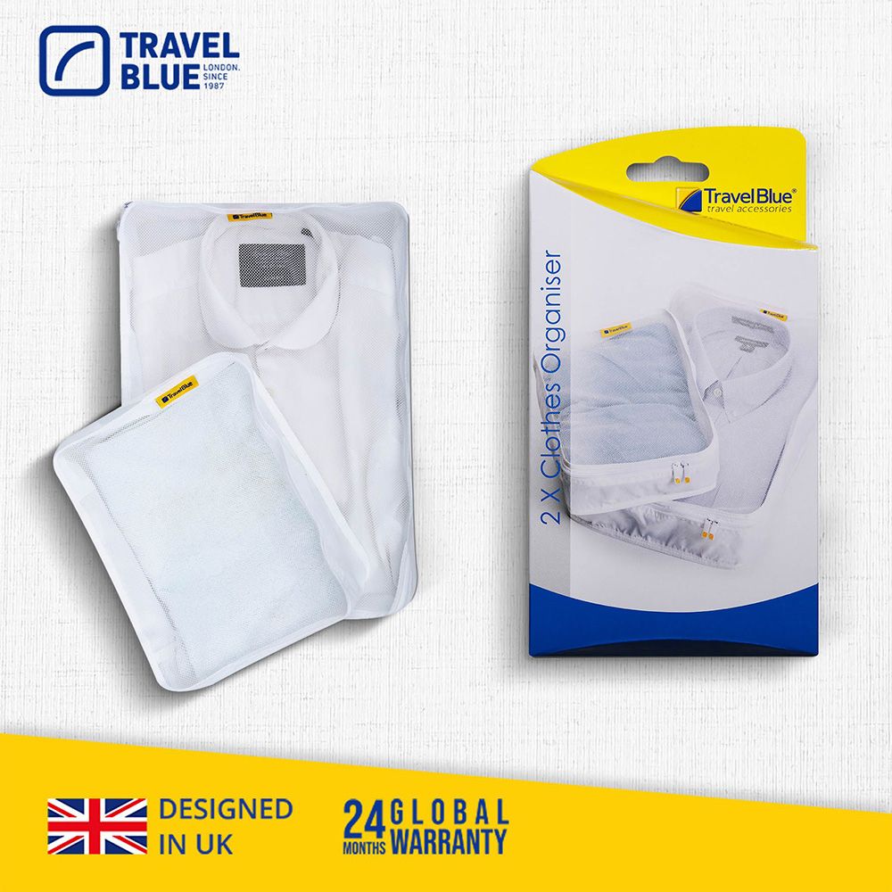 Travel Blue衣物整理袋/ 2入組/ TB330/ 白