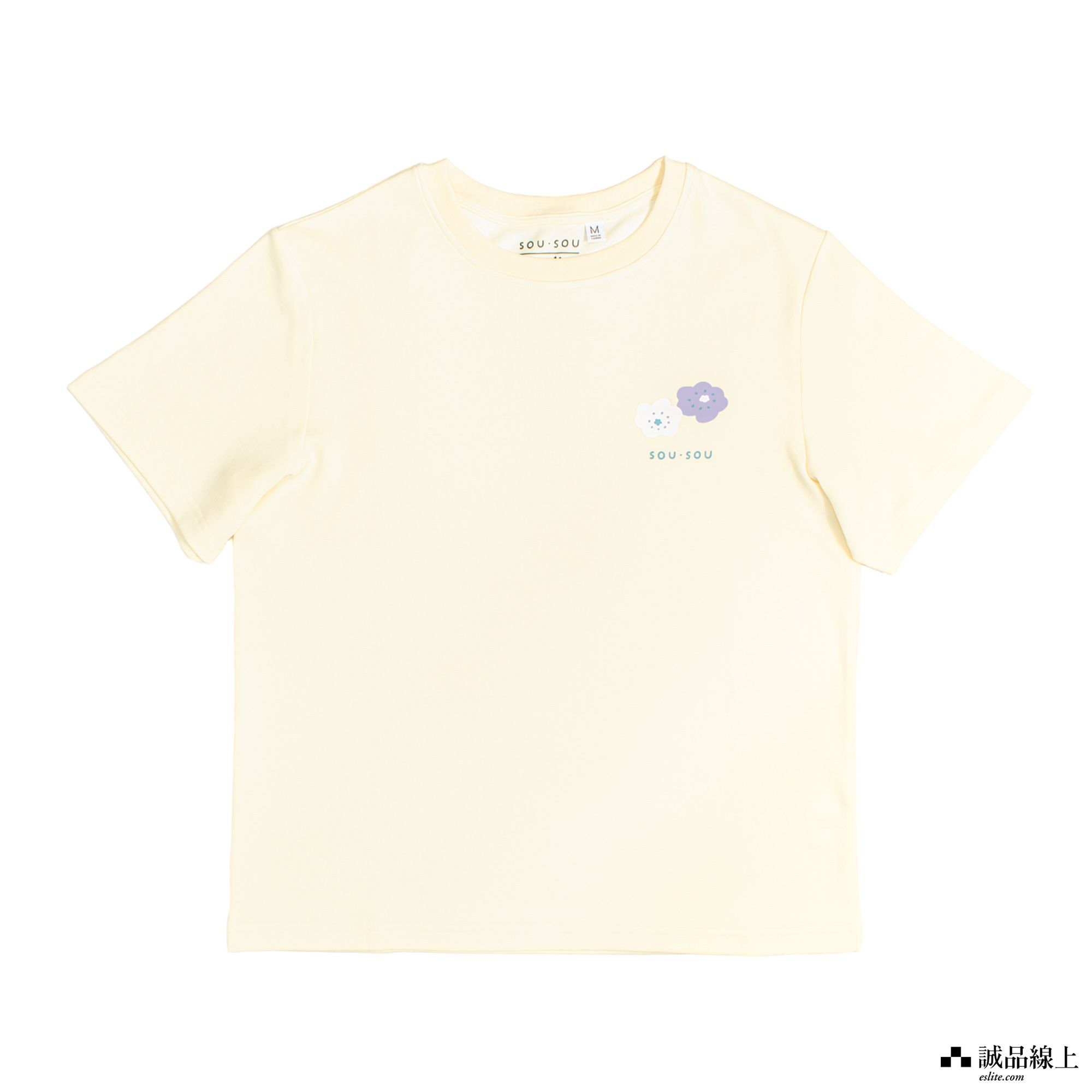 【誠品限定】SOU．SOU 棉質圓領短T/ 微笑/ 紫花/M號