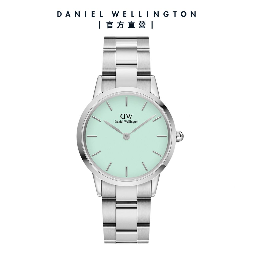 Daniel Wellington 手錶 Iconic Link Mint 28/32mm薄荷綠精鋼錶-粉綠錶盤(DW00100537 DW00100538)/ 32ｍｍ