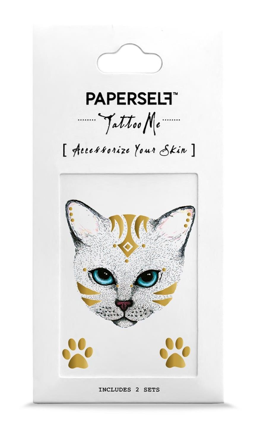 PAPERSELF刺青貼紙/ 華麗藍貓Mini Meow/ 2入