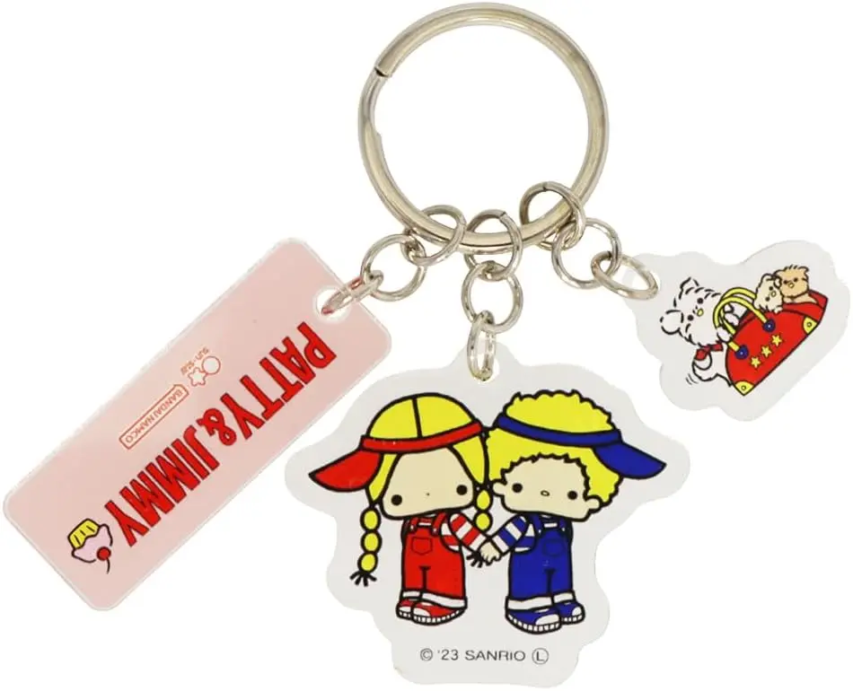 日本 sun-star 三麗鷗Sanrio Retro 2壓克力鑰匙圈/ 帕蒂&吉米