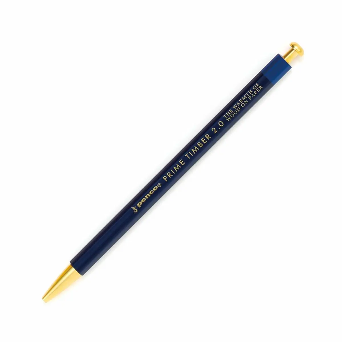 日本 HIGHTIDE Penco Prime Timber 自動鉛筆附削筆器/ 黃銅/ 深藍
