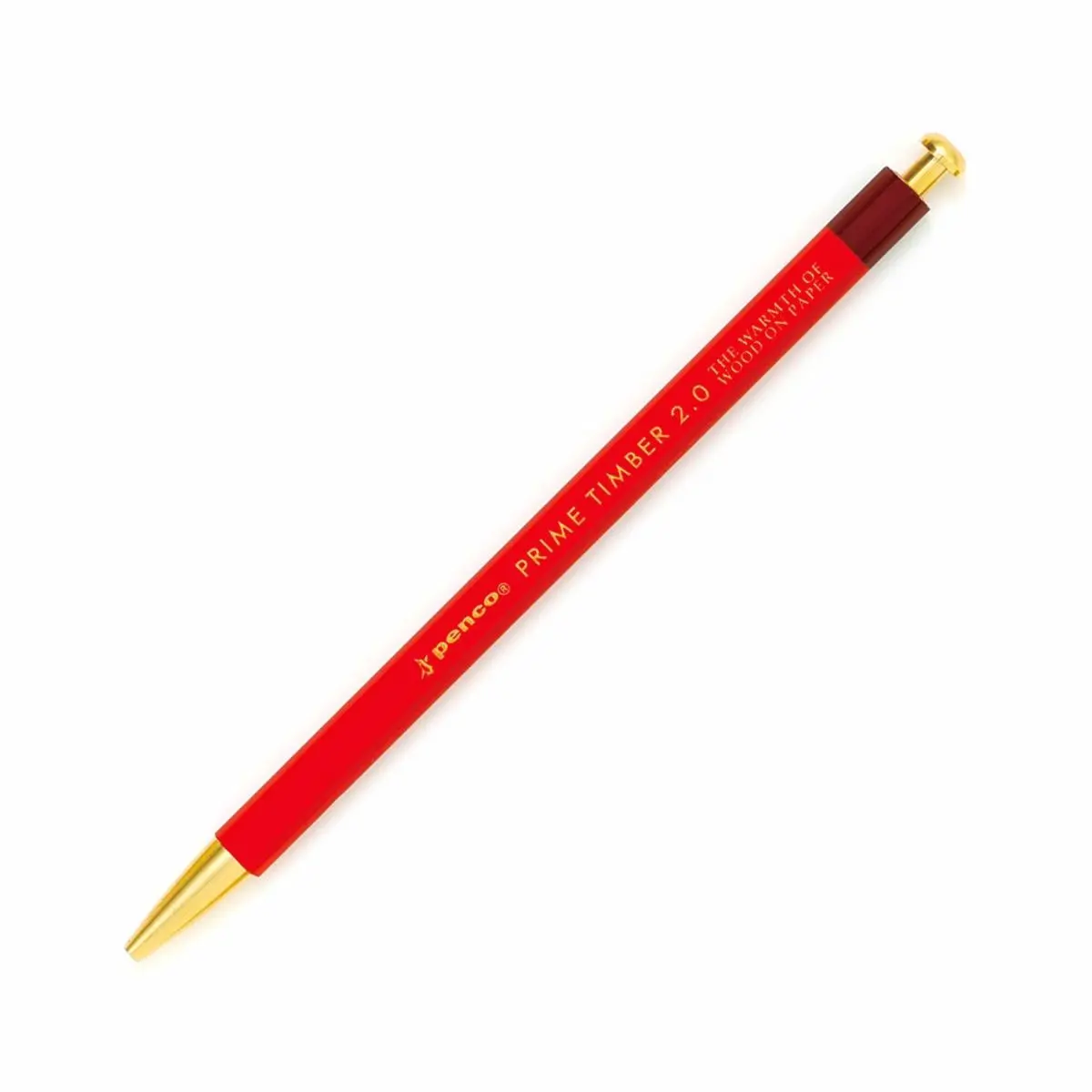 日本 HIGHTIDE Penco Prime Timber 自動鉛筆附削筆器/ 黃銅/ 紅