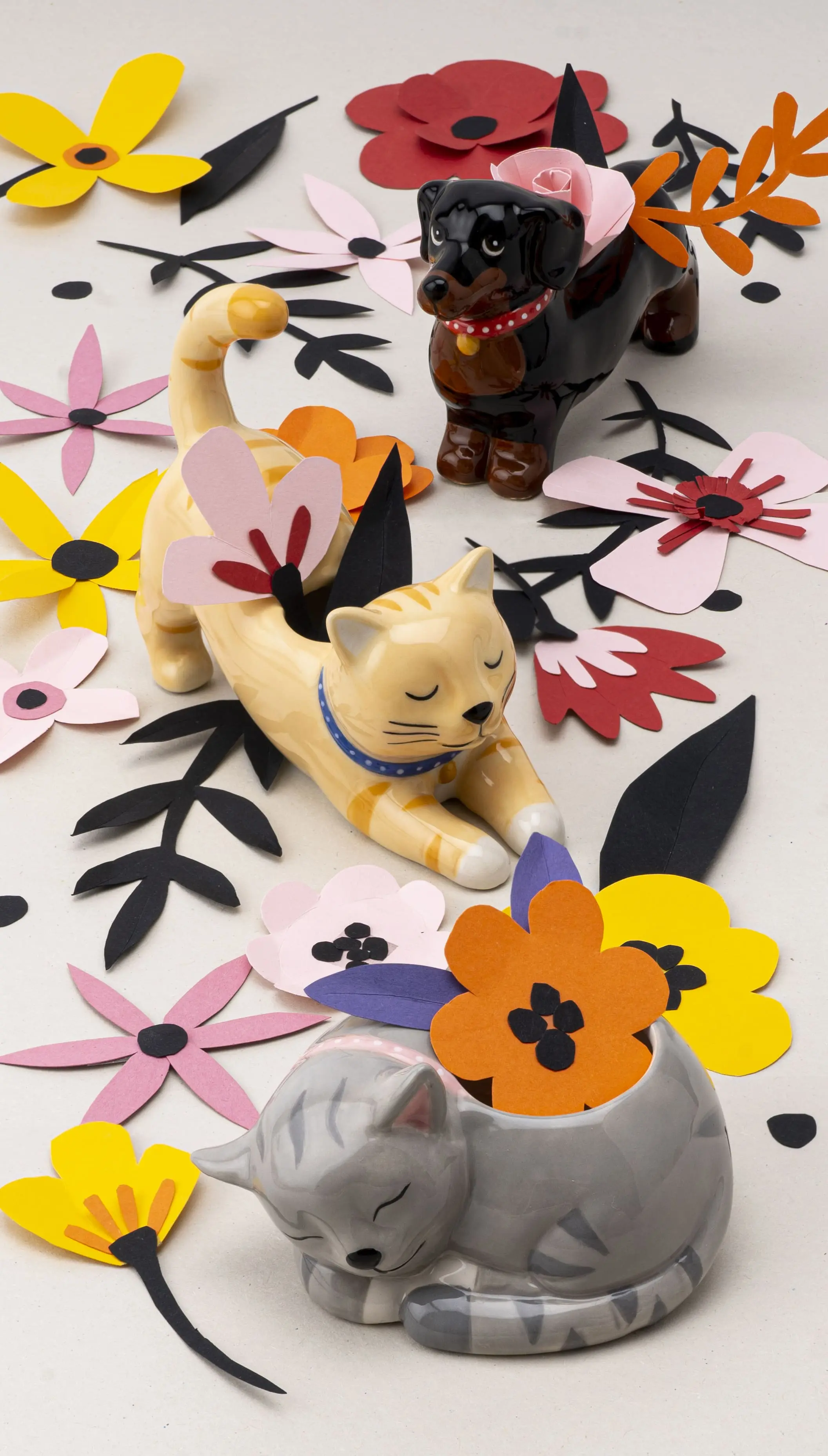 英國 CGB Giftware 迷你盆栽/ 伸展貓