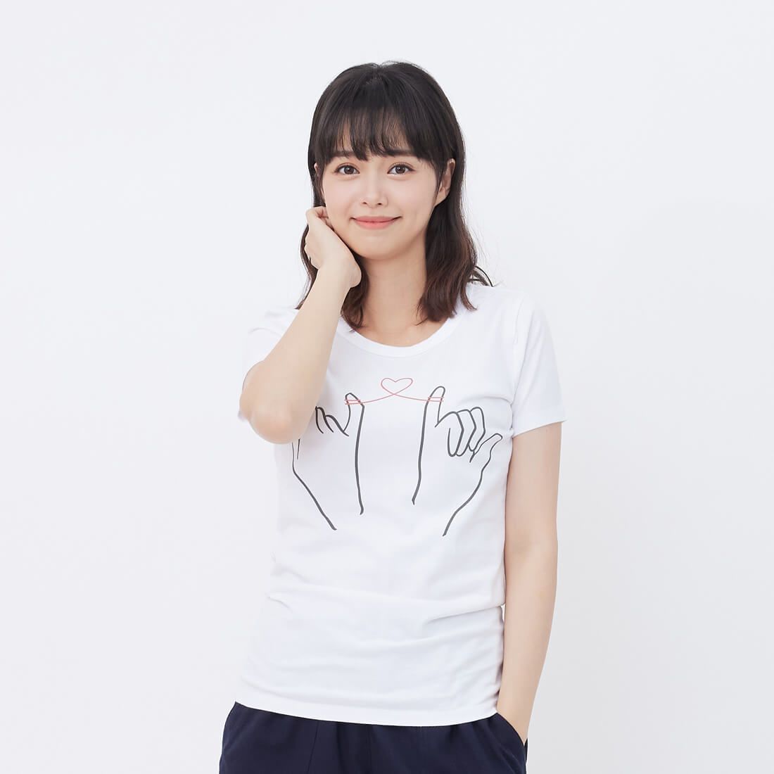 好我 so that's me 牽紅線月下老人短袖蜜桃棉女棉T 純白/ XL