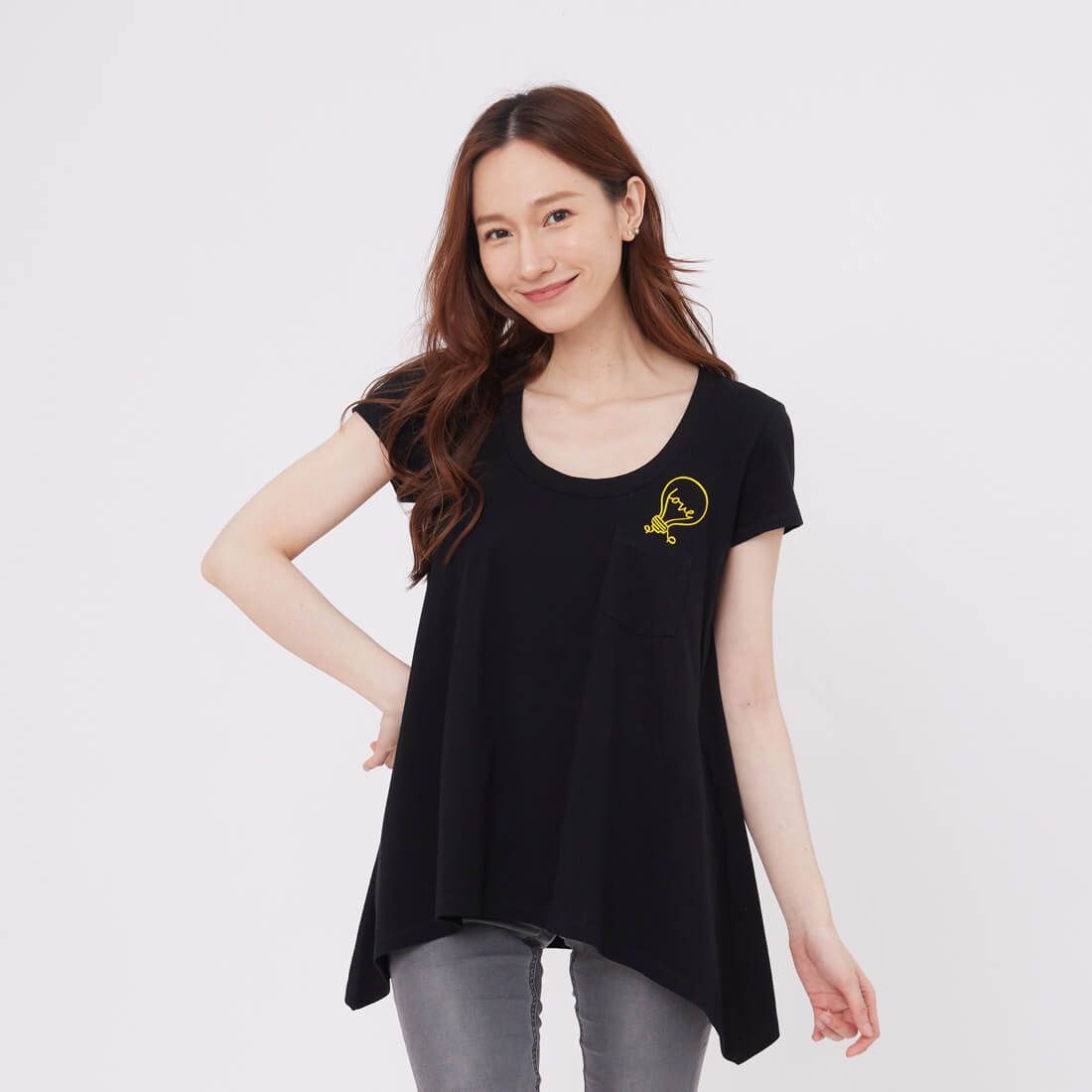 好我 so that's me 愛發光短袖傘襬女TEE/黑色/ L