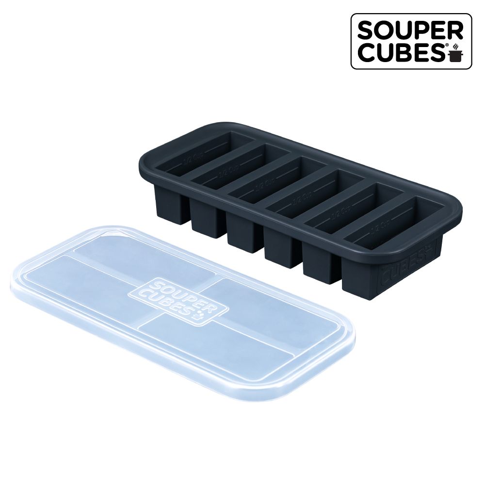 食材不易灑出➤【Souper Cubes】多功能食品級矽膠保鮮盒6格_曜石灰(125ML/格)