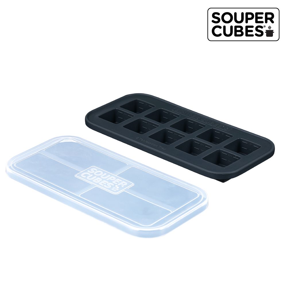 【Souper Cubes】多功能食品級矽膠保鮮盒10格_曜石灰(30ML/格)